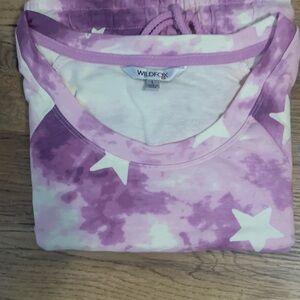 Wildfox Kids Purple Tie-Dye Star Pajama Top